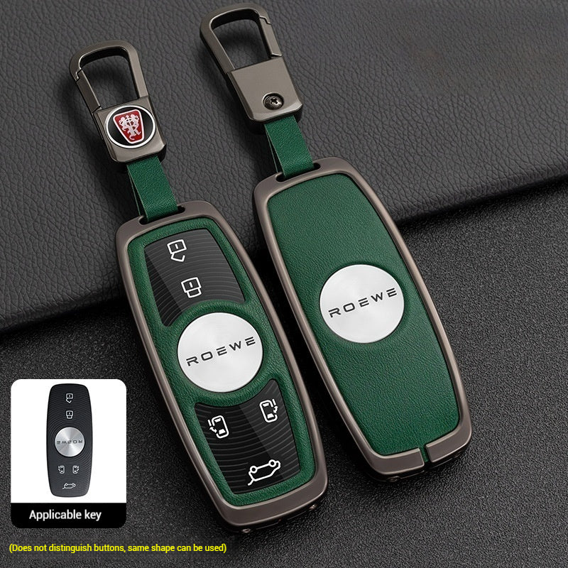 Load image into Gallery viewer, Roewe Zinc Alloy + Leather Car Key Fob Case Cover For Ei5, ERX5, eRX5, MARVEL X, i6, iMAX8
