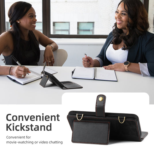 [With Card Holder][With Strap] Samsung S25/Plus/Ultra - Multi-functional PU Leather Flip Wallet Case