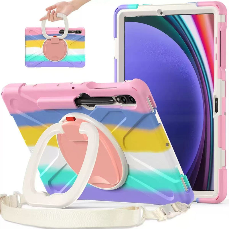 Load image into Gallery viewer, Samsung Galaxy Tab S7 Plus/S7 FE/S8 Plus 12.4" - Multifunctional Shockproof Heavy Duty Series Case With Shoulder Strap
