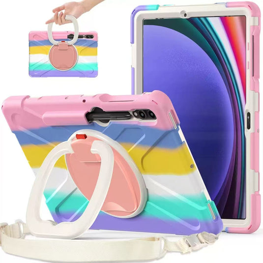 Samsung Galaxy Tab S7 Plus/S7 FE/S8 Plus 12.4" - Multifunctional Shockproof Heavy Duty Series Case With Shoulder Strap