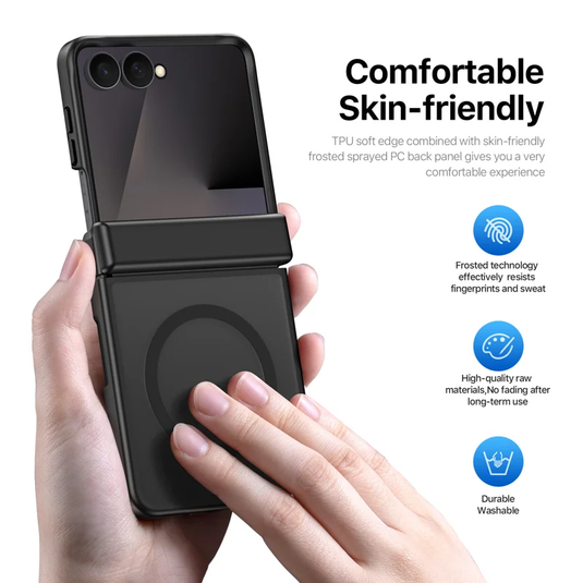 Samsung Galaxy Z Flip8 (SM-F776) Magnetic Foldable Matte Shockproof Phone Case with Hinge Protection