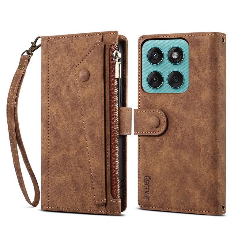 Load image into Gallery viewer, [Built-in Strap][With Card Slot] Motorola Moto Edge 60 Fusion - Premium Leather Shockproof Wallet Case
