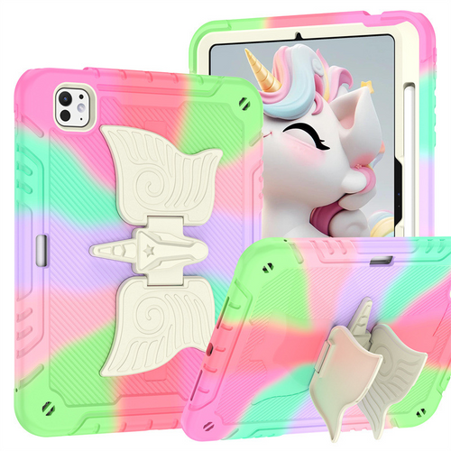 [Built-in Stand] Samsung Galaxy Tab A9 Plus 11’’ 2023 (X210/X215/X216B) - Kids Silicone Butterfly Heavy Duty Shockproof Case