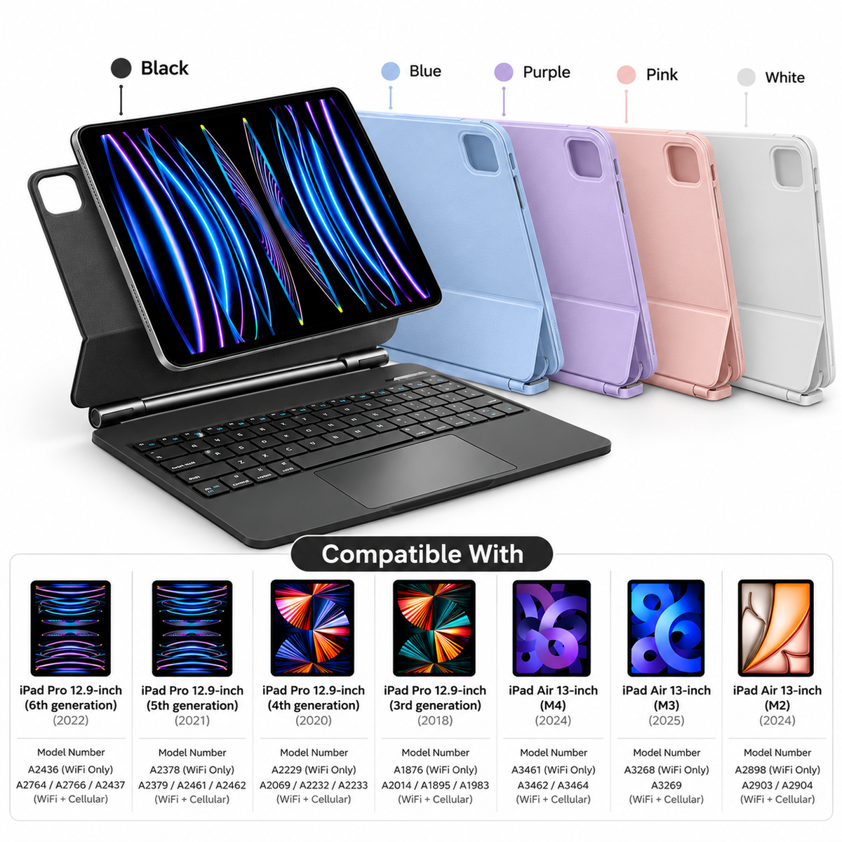 Apple iPad Magic Smart Floating Keyboard Case Multi-Touch Trackpad Magnetic Bluetooth Wireless Slim Protective Cover - i-Station Mobile Phone & Electronic Device Repair and Accessories