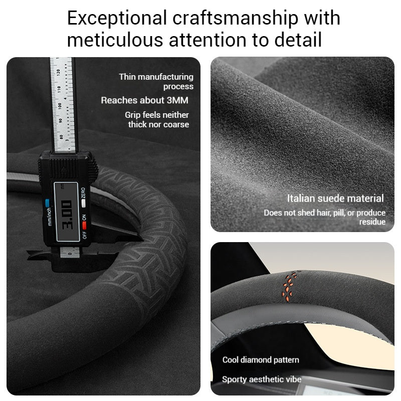 Load image into Gallery viewer, Universal Microfiber Suede Steering Wheel Cover – All-Season, Durable, Soft &amp; Comfortable Grip - i-Station Mobile Phone &amp; Electronic Device Repair and Accessories
