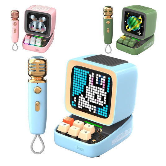 Divoom Ditoo-Mic Mini Karaoke Machine Pixel Art Singing Bluetooth Speaker With Pixel Display, Microphone