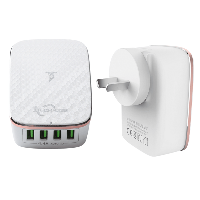 Load image into Gallery viewer, [Clearance] 1Tech-One 4-Port USB Wall Charger 4.4A USB Adaptor (AU plug) - Polar Tech Australia
