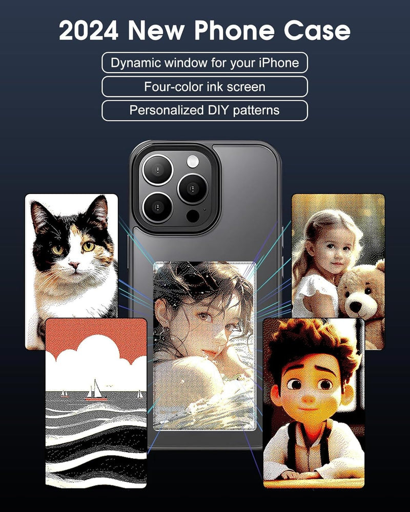 Load image into Gallery viewer, [DIY Display Imaging] Apple iPhone 16/Plus/Pro/Pro Max DIY Smart Protective Case NFC Phone Case Custom Image AI Cell Phone Basic Case Fashion Series Case
