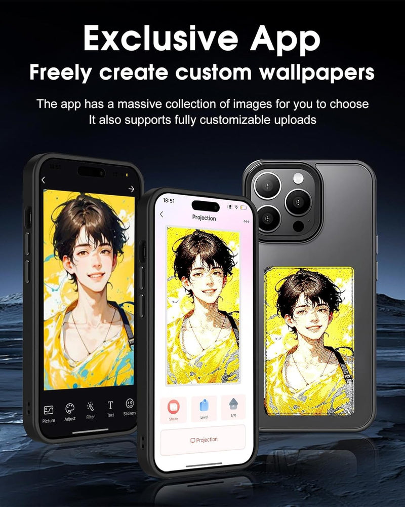 Load image into Gallery viewer, [DIY Display Imaging] Apple iPhone 16/Plus/Pro/Pro Max DIY Smart Protective Case NFC Phone Case Custom Image AI Cell Phone Basic Case Fashion Series Case
