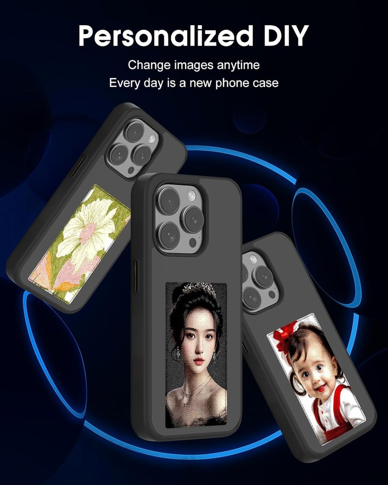 Load image into Gallery viewer, [DIY Display Imaging] Apple iPhone 16/Plus/Pro/Pro Max DIY Smart Protective Case NFC Phone Case Custom Image AI Cell Phone Basic Case Fashion Series Case
