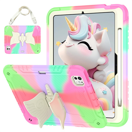 [Built-in Stand] Samsung Galaxy Tab A9 Plus 11’’ 2023 (X210/X215/X216B) - Kids Silicone Butterfly Heavy Duty Shockproof Case