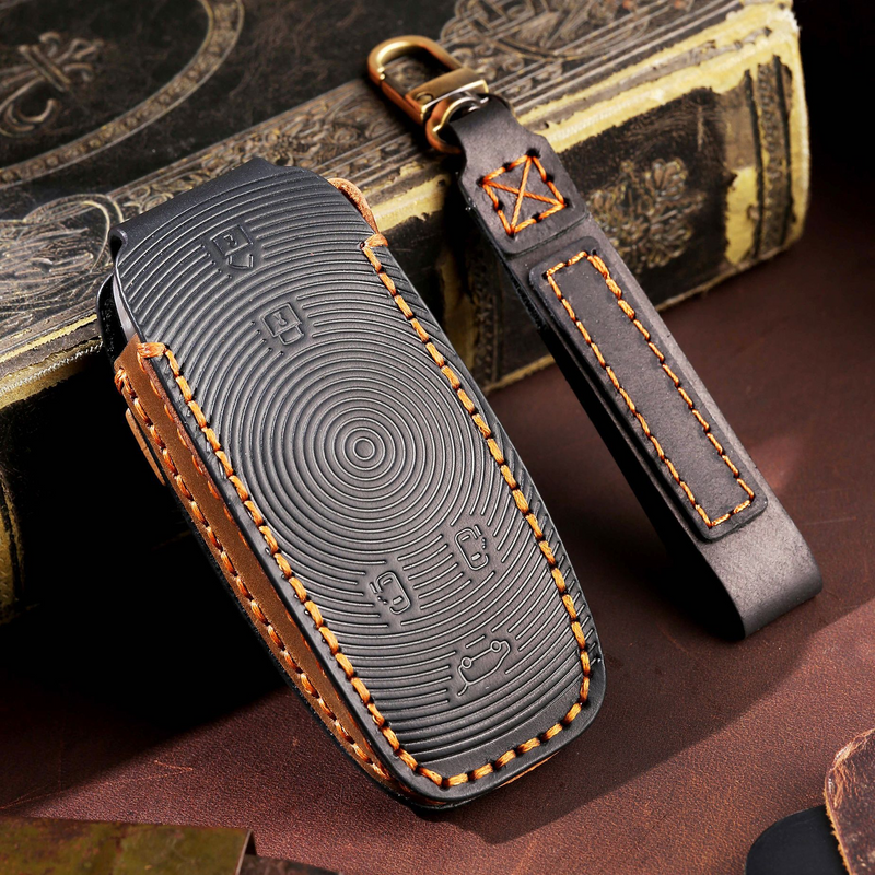 Load image into Gallery viewer, Roewe Handcrafted Genuine Leather Car Key Fob Case Cover For Roewe iMAX8
