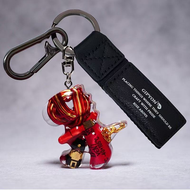 Load image into Gallery viewer, Cyberpunk Dino Car Keychain – Compact, Lightweight &amp; Stylish
