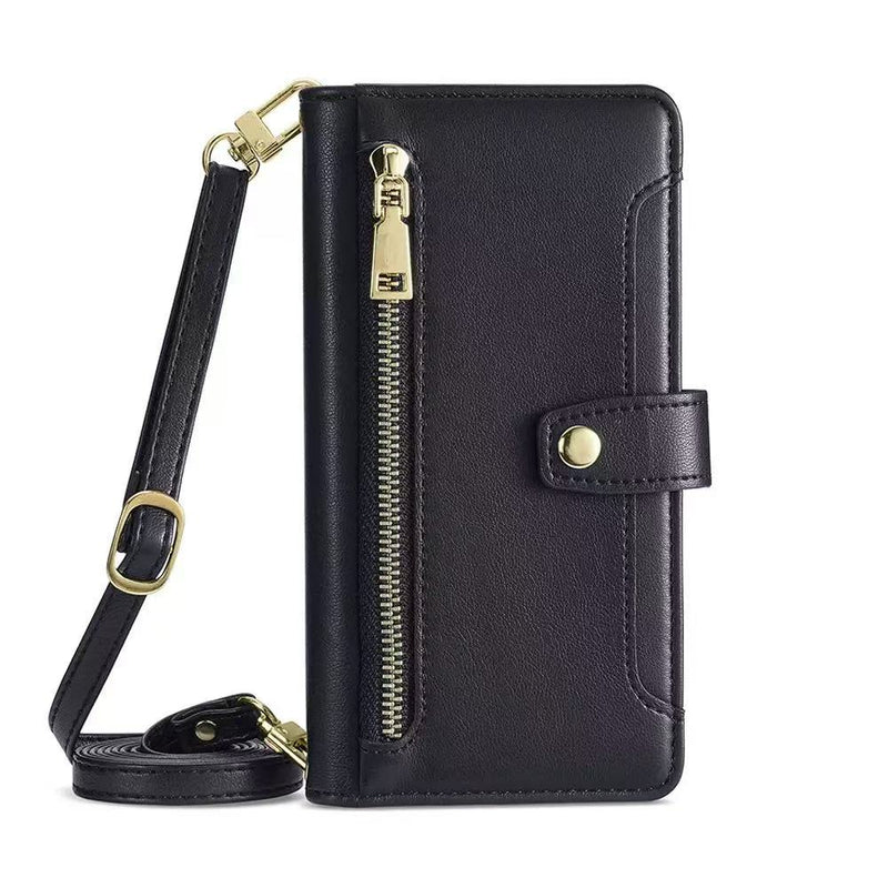 Load image into Gallery viewer, [With Card Slot] Apple iPhone 16e &amp; 17e - Multi-Function Flip Leather Zipper Wallet Case With Wrist &amp; Shoulder Strap - i-Station Mobile Phone &amp; Electronic Device Repair and Accessories

