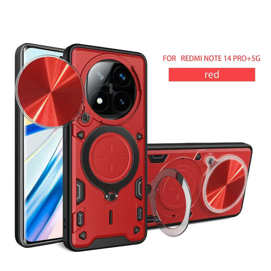 [With Slide Lens Cover][Built-in Stand] Xiaomi Redmi Note 14 Pro+ 5G TPU Shockproof Stand Series Case