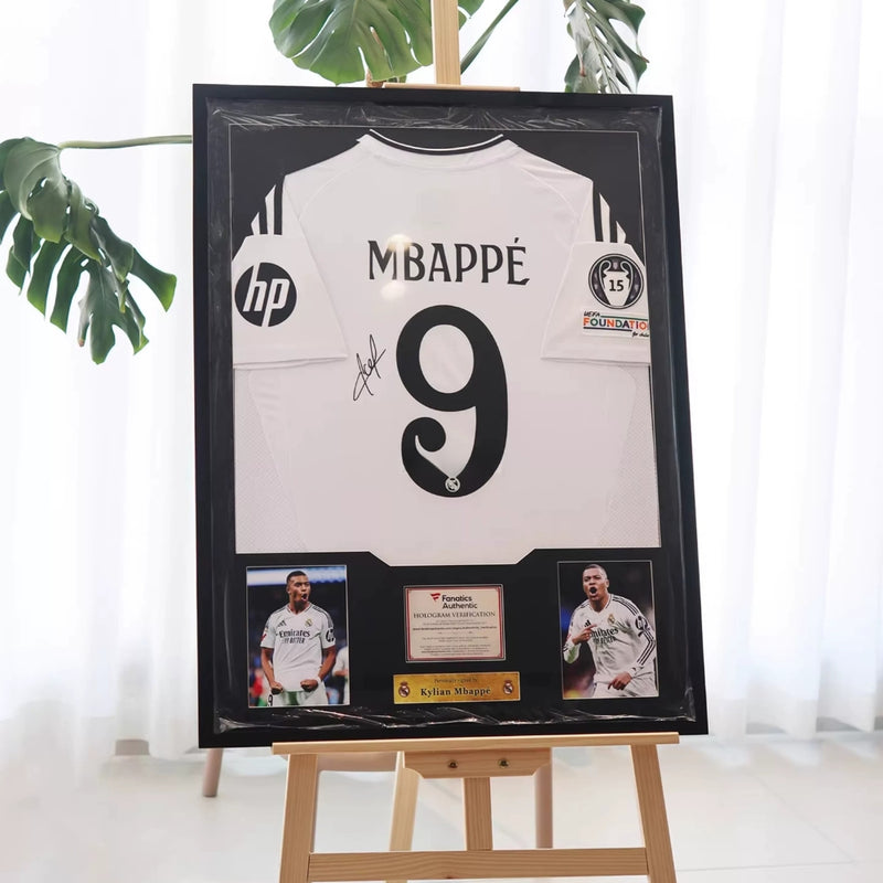 Load image into Gallery viewer, Kylian Mbappé Real Madrid CF Framed Jersey Display (60×80cm) – Facsimile Signature Edition - i-Station Mobile Phone &amp; Electronic Device Repair and Accessories
