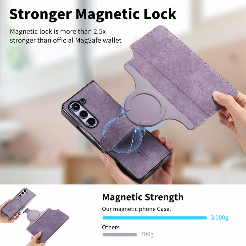 Load image into Gallery viewer, [Magsafe Compatible][Detachable] Samsung Galaxy Z Fold3 SM-F926 Leather Flip Shockproof Wallet Series Case With Card Slot
