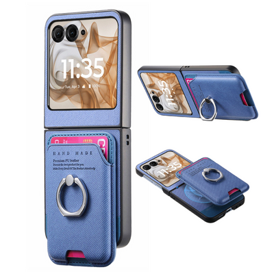 [With Magnetic Card Holder] Motorola Moto Razr 40/Ultra Anti-drop Protective Flip Stand Case - i-Station Mobile Phone & Electronic Device Repair and Accessories