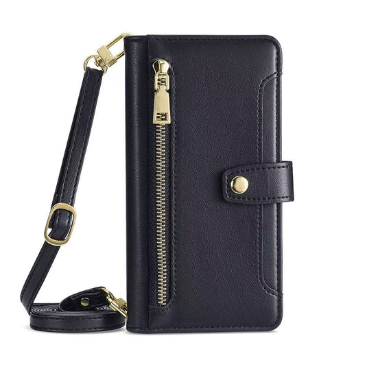 [With Card Slot] Samsung Galaxy S26/Plus/Ultra - Multi-Function Flip Leather Zipper Wallet Case With Wrist & Shoulder Strap - i-Station Mobile Phone & Electronic Device Repair and Accessories