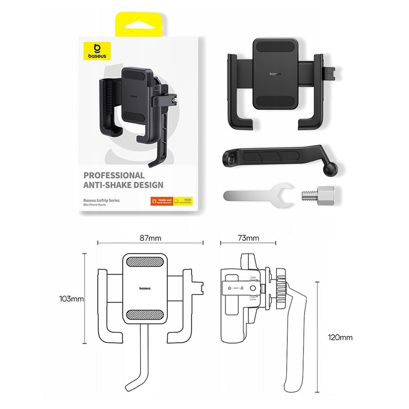 Load image into Gallery viewer, Baseus GoTrip Series Bike Phone Mount Rearview Mirror Version-Cluster Black

