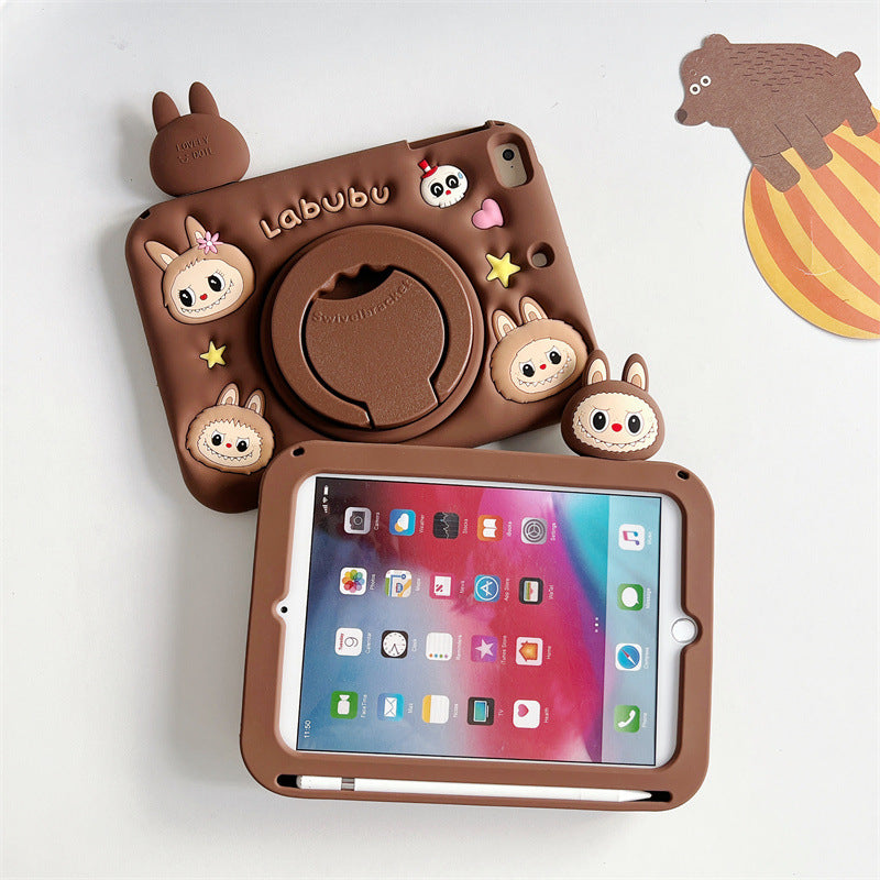 Load image into Gallery viewer, [Built-in Ring Holder][With Pen Slot] Apple iPad Air 4/5 10.9&#39;&#39; 4/5th Gen (2020/2022) Labubu Cartoon Silicone Anti-Drop Protective Case
