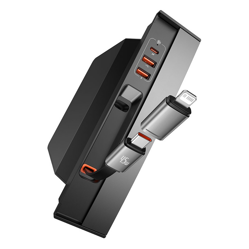Load image into Gallery viewer, Baseus T-Space Series HUB for Tesla Cars (With a retractable 45W type-C cable) - Cluster Black
