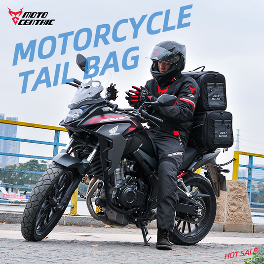 MOTOCENTRIC Motorcycle Rear Seat Bag 35L – Waterproof, Large Capacity, Multi-Functional Travel Bag (Expandable up to 50L)
