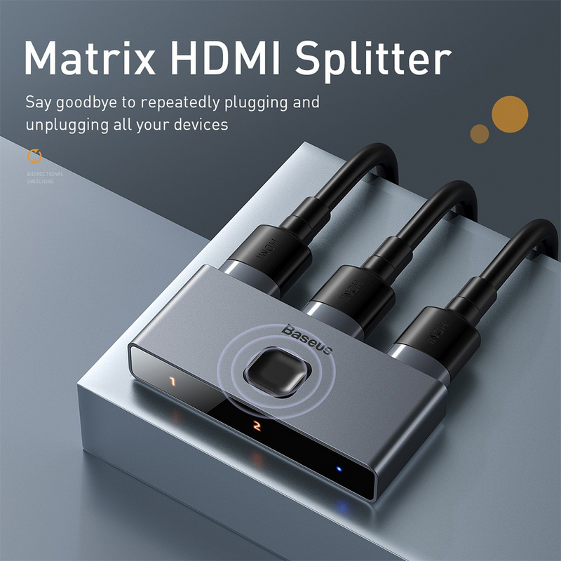 Load image into Gallery viewer, Baseus Matrix HDMI Bidirectional Switcher - Space Gray - i-Station Mobile Phone &amp; Electronic Device Repair and Accessories

