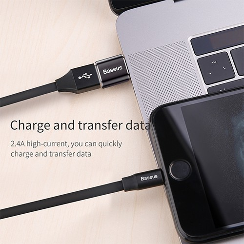Load image into Gallery viewer, Baseus Mini USB Female to Type-C Male Adapter Converter Black
