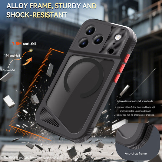 [Magsafe Compatible] [GTM Series][Latest Version] Apple iPhone 17/Air/Pro/Pro Max - Redpepper Shellbox Full Covered Metal Waterproof Heavy Duty Tough Armor Case