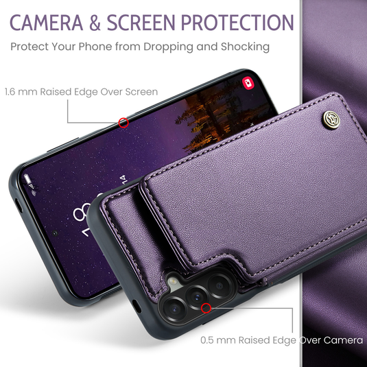 [With Card Slot] Samsung Galaxy A57 (SM-A576) - RFID Flip Premium Leather Wallet Series Case