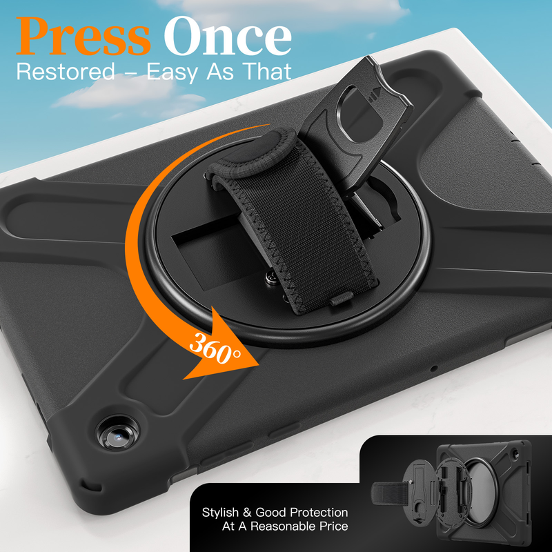 Load image into Gallery viewer, [With Shoulder Strap] Samsung Galaxy Tab A11 8.7&quot; 2025 - 360 Degree Rotation Heavy Duty EVA Kid Friendly Ring Holder Stand Case
