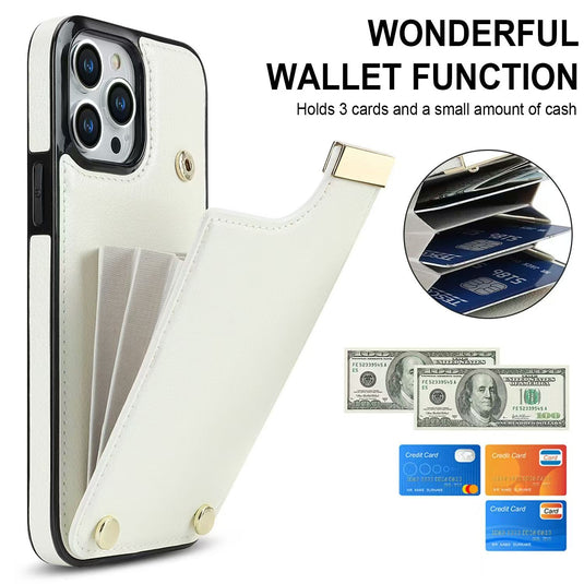 [With Card Slot] Apple iPhone 14/Plus/Pro/Pro Max Leather Minimalist Shockproof Wallet Series Case