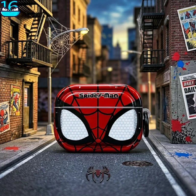 Load image into Gallery viewer, [Metal Keychain] Apple AirPods 4 Spider-Man Shockproof Silicone Protective Cover Case
