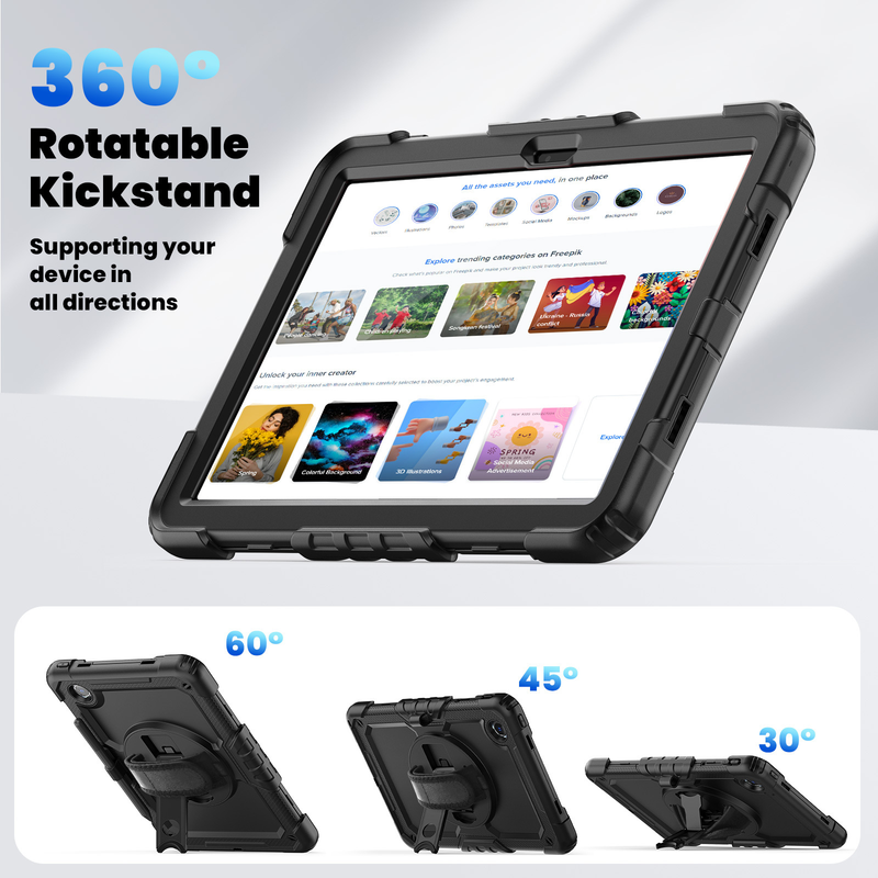 Load image into Gallery viewer, [Built-in 360° Rotating Hand Strap &amp; Stand] Lenovo Idea Tab 11” 2025 (TB336FU/TB336ZU) Shockproof With Screen Protector Pencil Holder Heavy Duty Series Case

