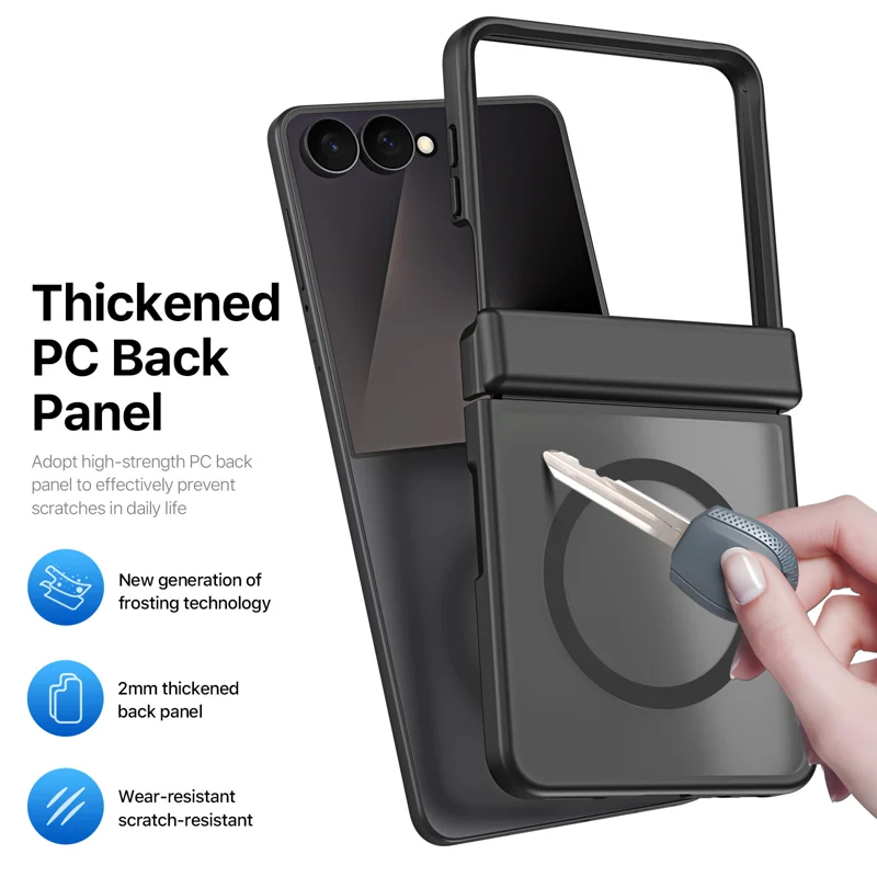 Load image into Gallery viewer, Samsung Galaxy Z Flip8 (SM-F776) Magnetic Foldable Matte Shockproof Phone Case with Hinge Protection
