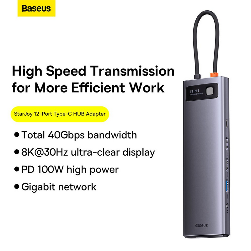 Load image into Gallery viewer, Baseus Metal Gleam Series 12-in-1 Multifunctional Type-C HUB Docking Station (Type-C to HDMI*1+USB3.1*2+USB3.0*2+Type-C3.1*1+PD*1+RJ45*1+SD/TF*1+DP*1+3.5mm*1) - i-Station Mobile Phone &amp; Electronic Device Repair and Accessories
