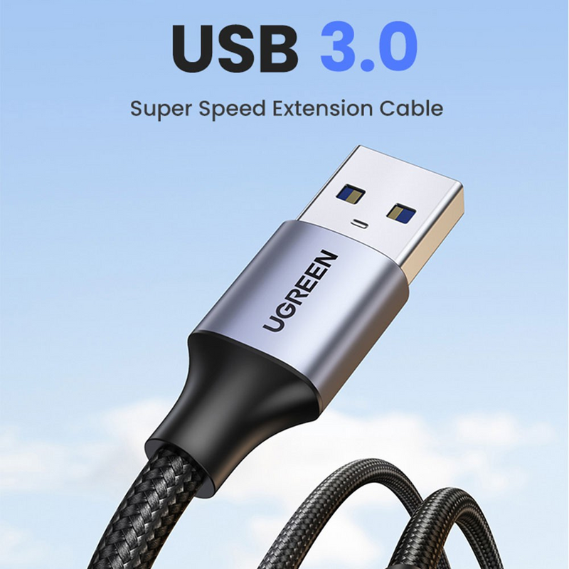 Load image into Gallery viewer, UGREEN US115 USB 3.0 Extension Cable USB (Male) - USB (Female) 1m - Black
