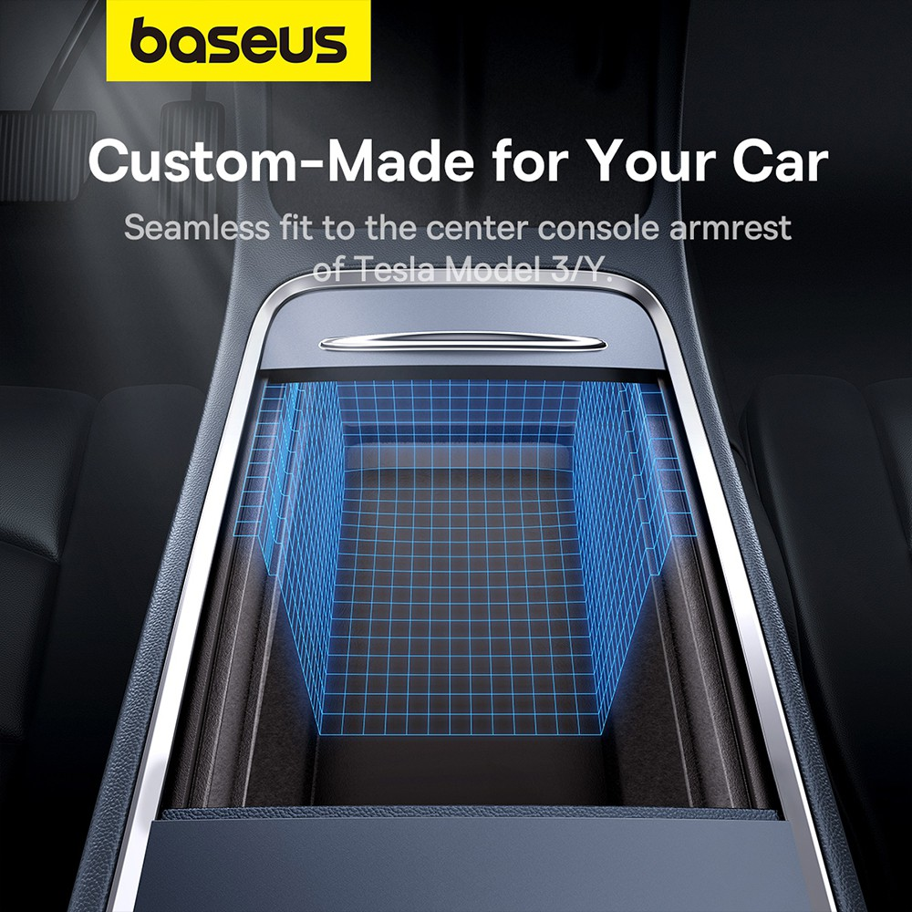 Baseus T-Space Series Car Center Console Armrest Box Twilight Grey - i-Station Mobile Phone & Electronic Device Repair and Accessories