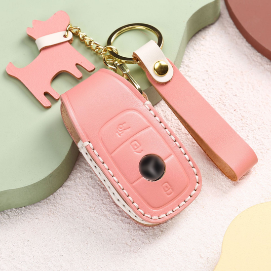 Mercedes Benz Genuine Leather Full Protection Car Key Fob Case Cover For Benz A-Class, C-Class, E-Class, G-Class, S-Class