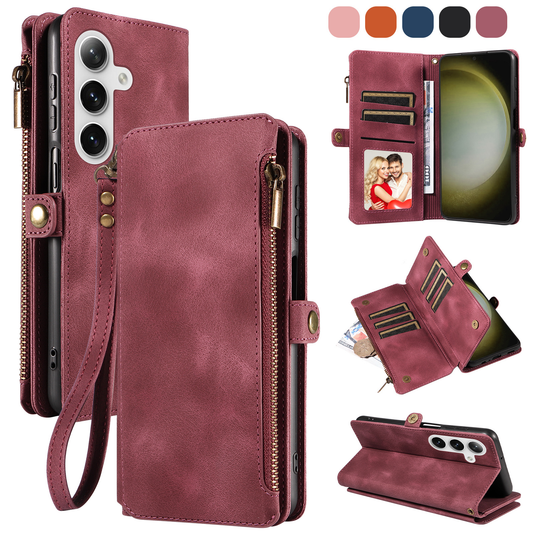 [Built-in Card Slot][With Strap] Samsung Galaxy S25/Plus/Ultra/FE Premium Genuine Leather Wallet Protective Case - i-Station Mobile Phone & Electronic Device Repair and Accessories