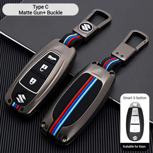 Suzuki Metal Shell & Soft Silicone Full Protection Car Key Fob Case Cover For Swift, Vitara, S-Cross, SX4