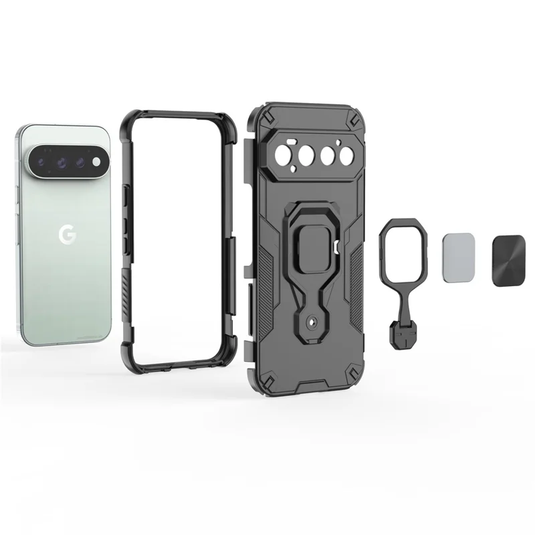 [Built-in Ring Bracket] Google Pixel 11/Pro Mecha-style Anti-slip Protective Hard Heavy Duty Series Case
