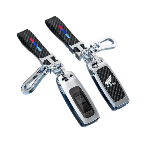 Honda Motorcycle Zinc Alloy + Carbon Fiber Texture Car Key Fob Case Cover For PCX 125, PCX 150, PCX 160, X-ADV, Forza 125, Forza 300, Forza 350, Forza 750, SH125, SH150, SH300, SH350, Scoopy