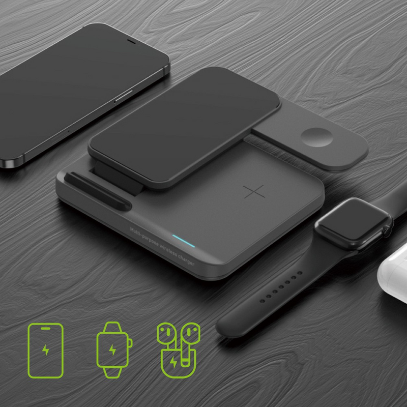 Load image into Gallery viewer, iQuick T5 3 in 1 Multi Functions Wireless Charger Stand
