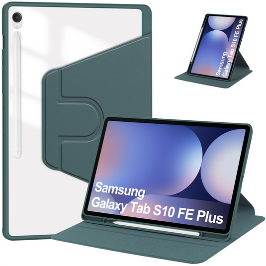 [With Pen Slot] Samsung Galaxy Tab S10 FE Plus (2025) 13.1" - 360 Degree Rotating Magnetic Flip Cover Case