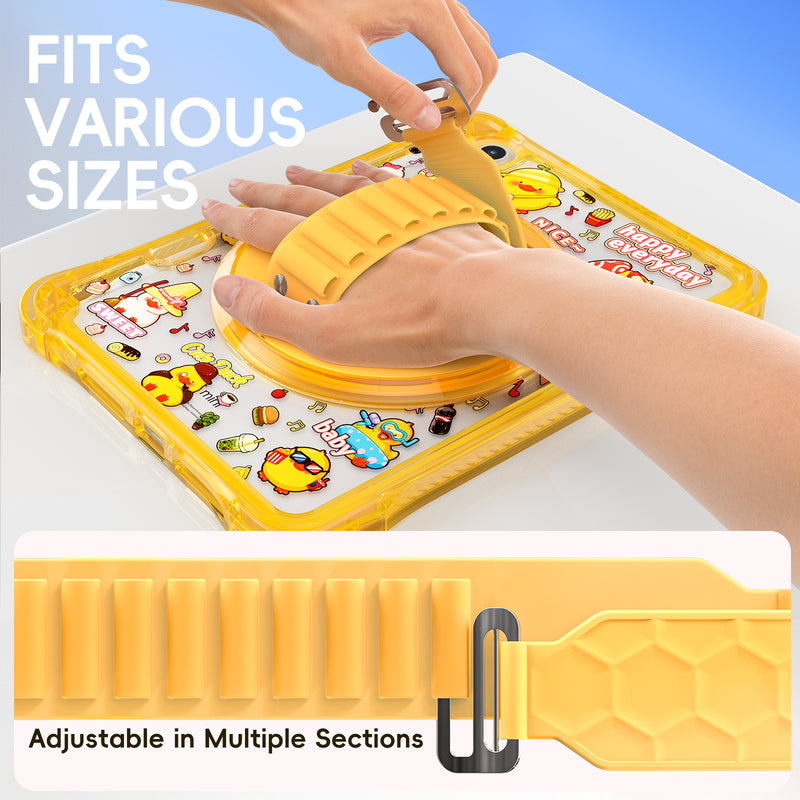 Load image into Gallery viewer, [Built-in Pen Slot][With Shoulder Strap] Apple iPad Mini 6/7 8.3&#39;&#39; 6/7th Gen (2021/2024) Cartoon Kids Transparent Anti-Drop Protective Stand Case
