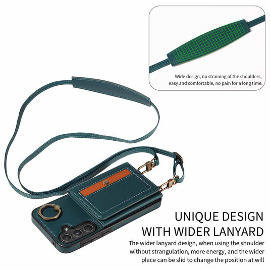 [With Ring Bracket][With Card Holder] Samsung S25/Plus/Ultra - Two-tone PU Leather Wallet Series Case