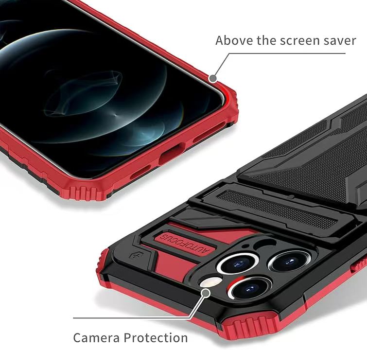 Load image into Gallery viewer, [Built-in Bracket][With Card Slot] Apple iPhone 12/Pro/Pro Max Multi-function Shockproof Heavy Duty Series Case
