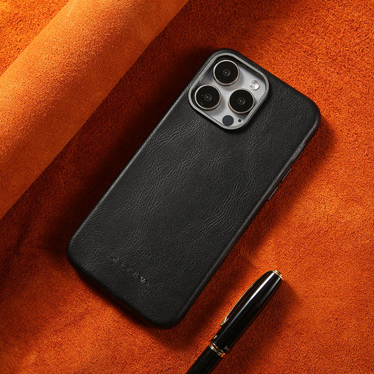 Apple iPhone 17/Air/Pro/Max - Business Retro Shockproof Leather Shockproof Case